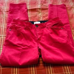 Liz Claiborne Women’s Classic Skinny Jeans 5 Pocket Zipper Button Red 10 NWOT